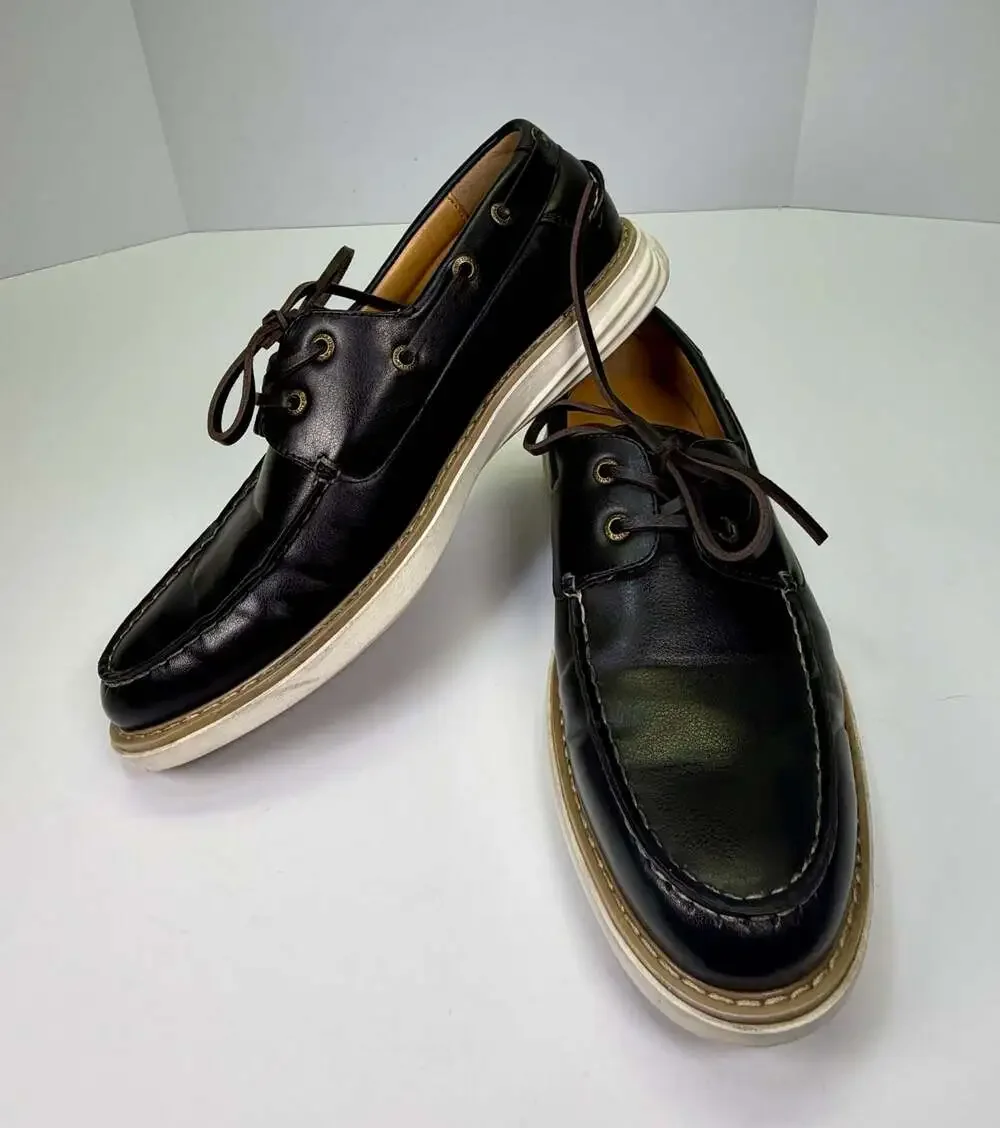 Nautica‎ Men's Moc Toe Boat Shoes with White Sole Size 9.5 Man-made Material